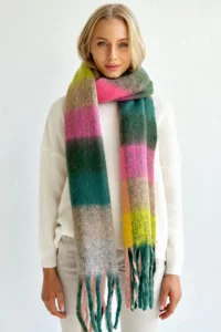 soft pastel scarf with tassels