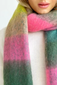 close up of soft pastel scarf